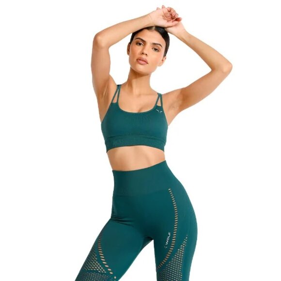 Squat Wolf Meta Sports Bra True Athletic Fit Stretch Teal Women's Size Small ? - Picture 5 of 6